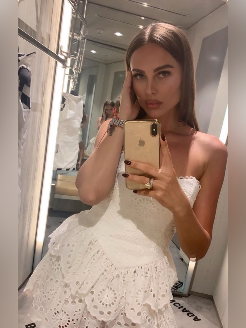 Zimmermann Bowie Strapless Eyelet Bodice in Ivory. Size 1/S